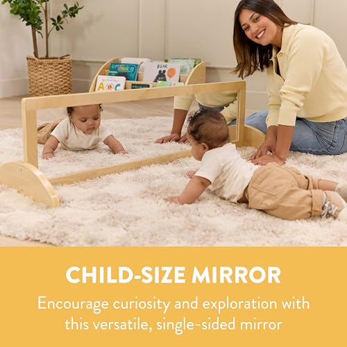 Shatter-Resistant Standing Floor Mirror for Kids - Birch Wood Frame
