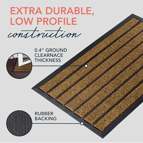 Extra Durable Non-Slip Outdoor Door Mat (30" x 17") Dirt Trapping