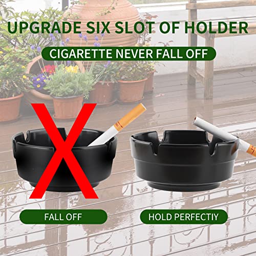 6-Piece Stackable Plastic Ashtray Set for Indoor and Outdoor Use