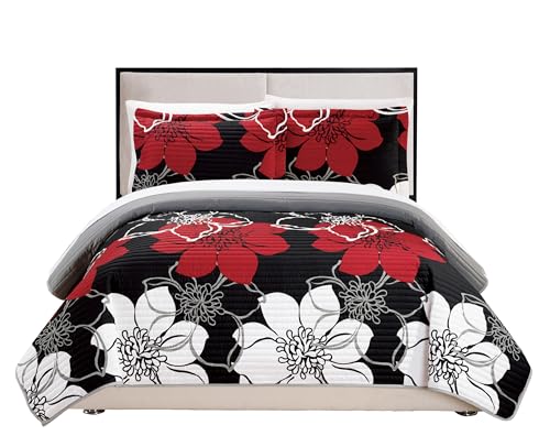 Chic Home QS2807-AN Woodside (2 Piece) Quilt Set, Twin, Black