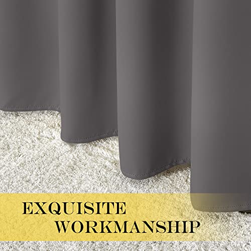 Grey Blackout Patio Door Curtain Panel - Thermal Insulated Grommet (100" x 84")