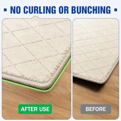 Non-Slip Rug Corner Grippers - Reusable Double-Sided Carpet Tape, 8 Pack