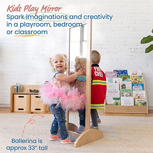 Wooden Double-Sided Bi-Directional Mirror for Kids Playroom