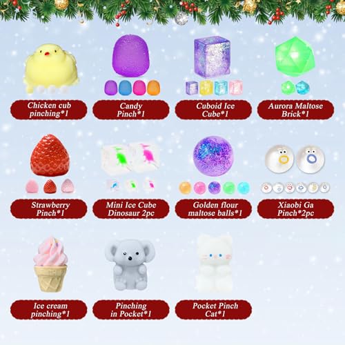 24-Day Squishy Advent Calendar - Fidget Toy Christmas Countdown Box
