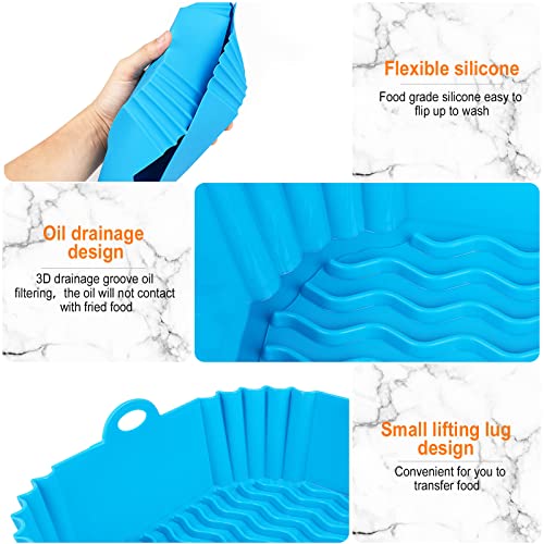 8-Inch Square Silicone Air Fryer Liners - Reusable 2-Pack (Fits 4 to 7 QT)