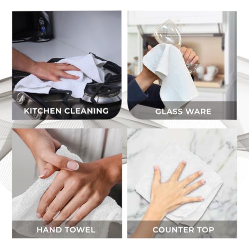 100% Cotton Washcloths 12x12 Inch Bulk Pack of 36 - Soft Absorbent Face Towels
