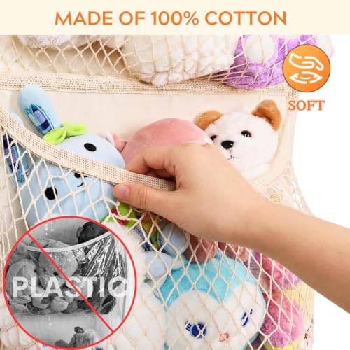 Over-the-Door Stuffed Animal Organizer with 4 Large Pockets