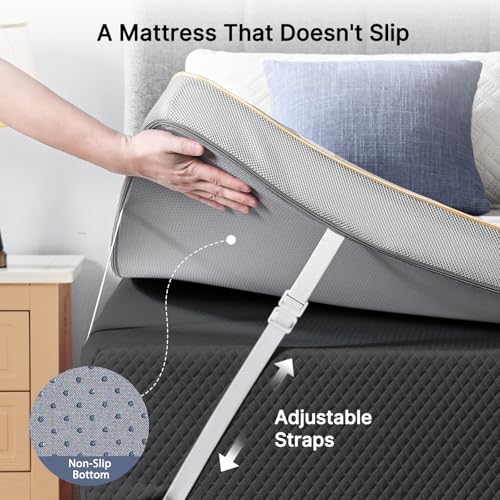 3" Firm Mattress Topper Queen - Cooling Bamboo Cover, Memory Foam