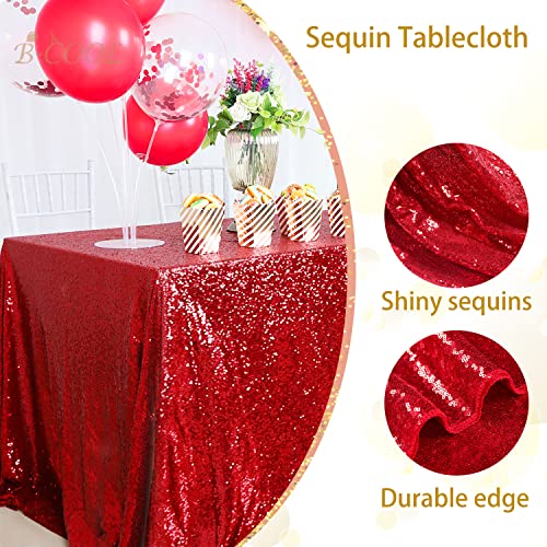 Red Sequin Tablecloth 50x80 Inches Rectangular – B-COOL Party Christmas Cloth