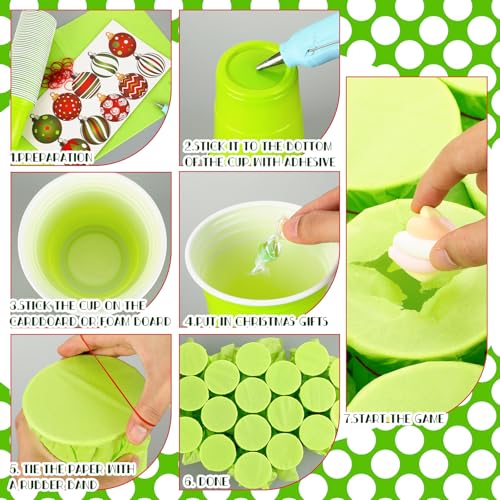 50-Set Christmas Punch Game DIY Party Favor Box Kit with Cups and Prizes