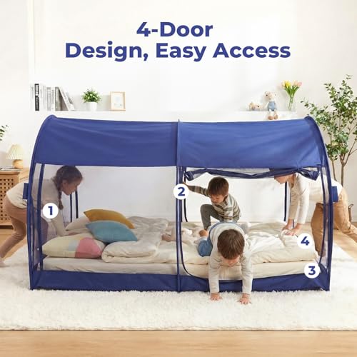 Indoor Pop-Up Privacy Bed Tent - Breathable Mesh Sleeping Canopy Shelter