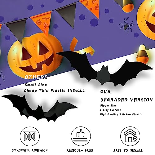 140 PCS 3D Bat Wall Decorations - Halloween PVC Stickers