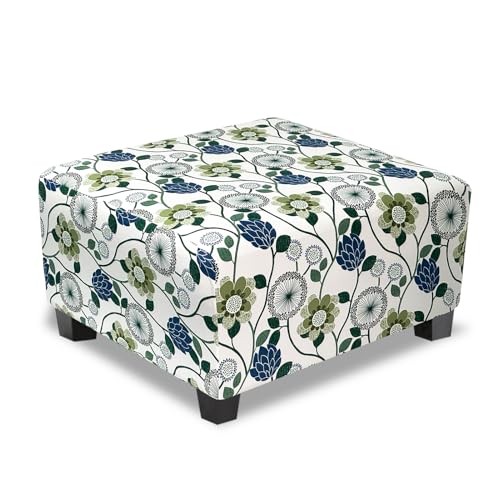 Stretch Ottoman Cover - Medium Printed Slipcover for Footstools