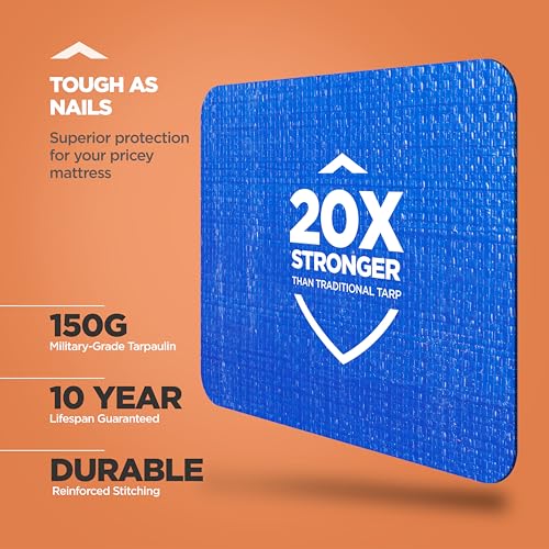 Queen Mattress Moving Bag with 8 Handles - Tear-Proof Storage Cover