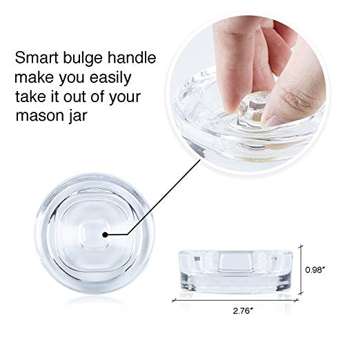 Fermentation Glass Weights with Easy Grip Handle for Wide Mouth Mason Jars 4-Pack