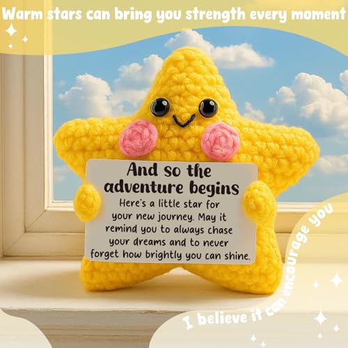 Handmade Crochet Star Keepsake for Graduation, New Job, and Good Luck