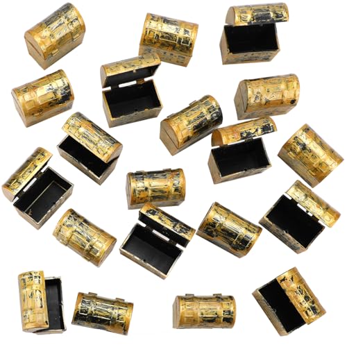 20 Pcs Mini Plastic Pirate Treasure Chests, 1.5 Inch Vintage Party Favors