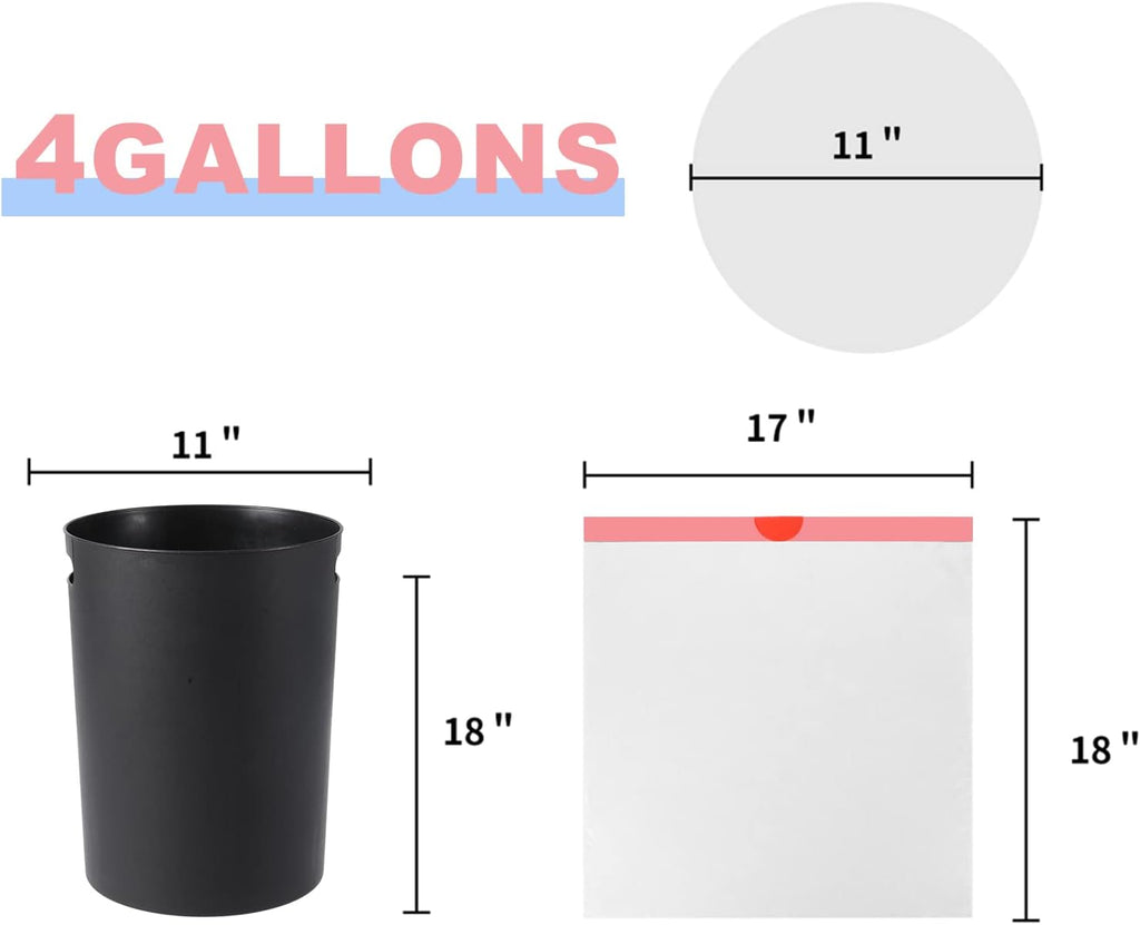 Skiennix 4 Gallon Drawstring Trash Bags - Thickened & Stretchy for Office, Kitchen, Bathroom | 100 Count