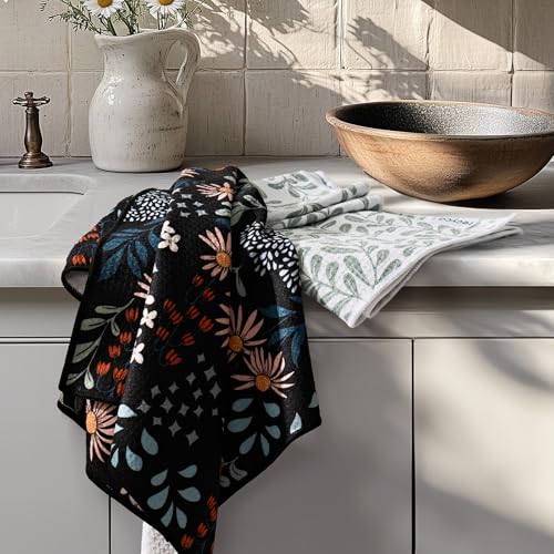 Waffle Microfiber Kitchen Towel Set of 2 - Quick Dry Dish Towels (16" x 28")