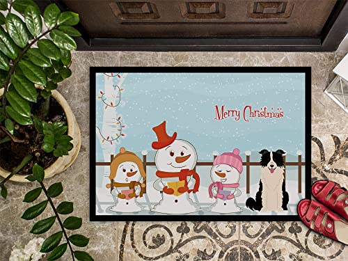 Merry Christmas Border Collie Doormat - Indoor Outdoor Rug 24x36