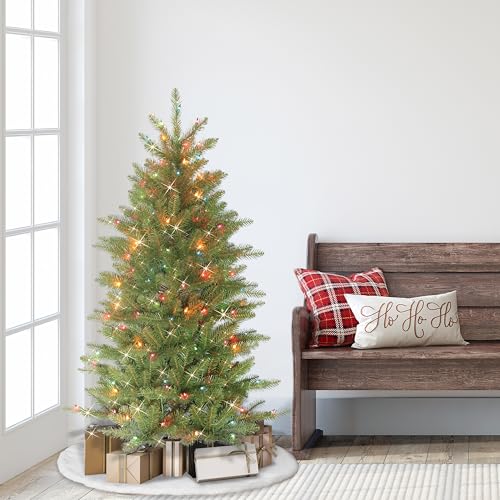 Puleo International 4.5' Slim Fraser Fir Pre-Lit Artificial Christmas Tree with 150 Lights