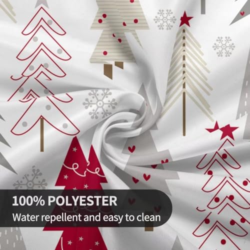 Christmas Tablecloth Round 60 Inch with Christmas Tree Pattern – 150cm Polyester, Indoor/Outdoor