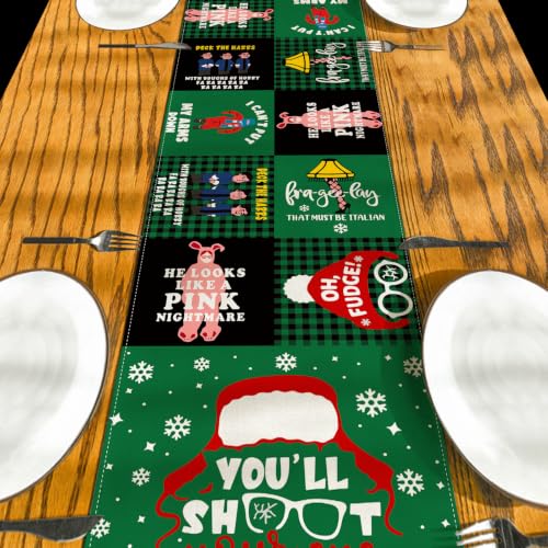 Yarcooly Christmas Table Runner 13x108 Inch Winter Holiday Home Decor
