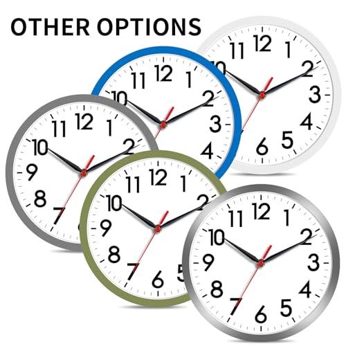 8-Inch Silent Wall Clock - Modern Small Battery Operated Analog Clock