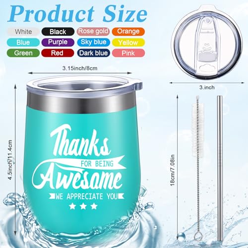 Sieral Thank You Tumblers 12 oz Stainless Steel with Lid & Straw - Cute Style, 36 Pcs