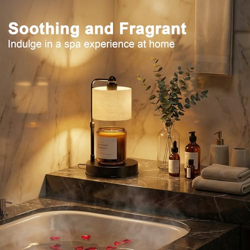 Dimmable Electric Candle Warmer Lamp with Timer & Adjustable Height