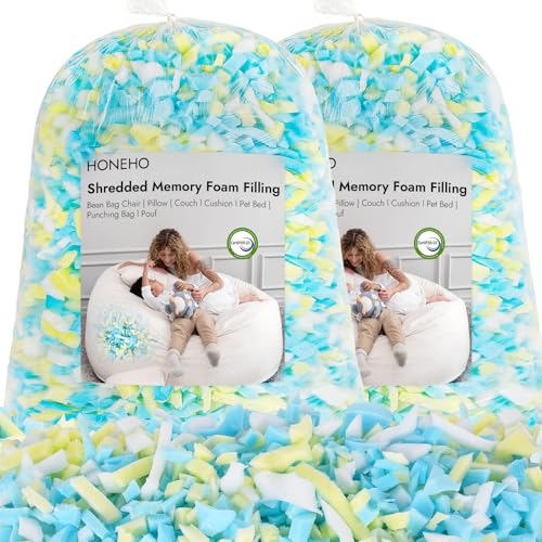 10lbs Shredded Memory Foam Bean Bag Filler for Pillows and Pet Beds