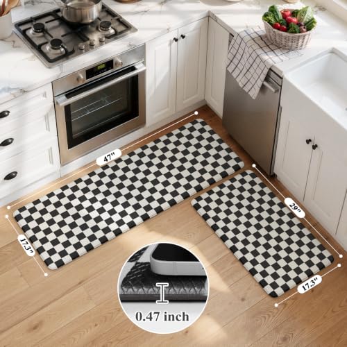 2-Piece Anti-Fatigue Kitchen Mat Set, Cushioned Non-Slip Floor Rugs