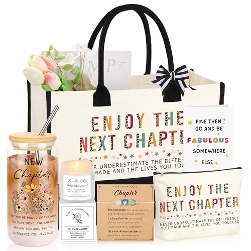 Farewell Goodbye Going Away Gifts for Coworkers Women - Gift Box with Cup, Tote, Makeup Bag & Bracelets (This listing: Farewell Gifts For Coworkers)