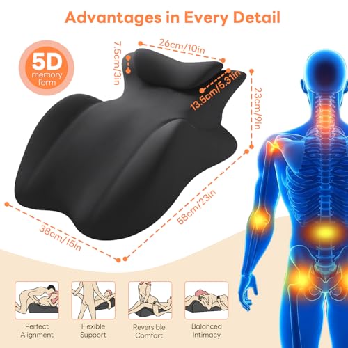 Memory Foam Wedge Pillow for Reading and Support - 4-in-1 Ergonomic Design