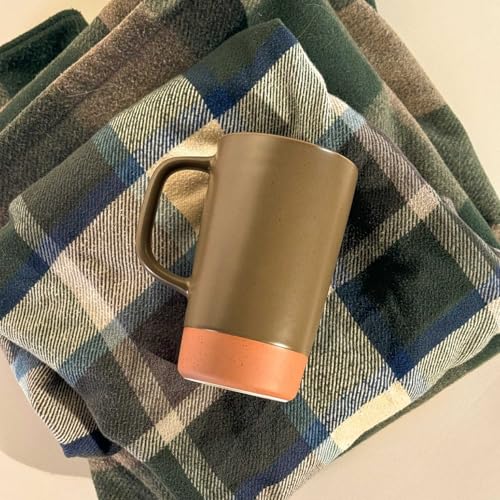 Olive Mora Ceramics Large Tea Mug with Infuser & Ceramic Lid - 18 oz, Rustic Matte Finish
