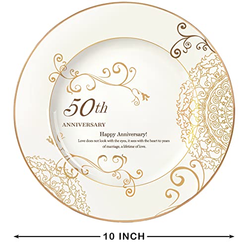 50th Wedding Anniversary Porcelain Keepsake Plate with Display Stand