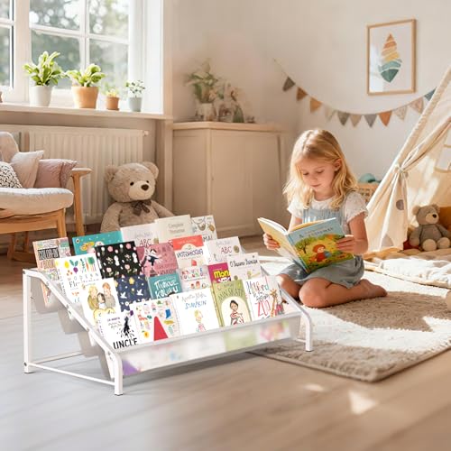 4-Tier Kids Bookshelf & Organizer, Montessori Front-Facing Display Stand