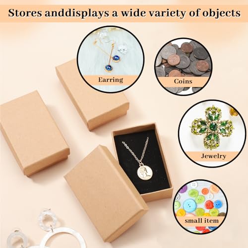 Tenceur 100 Pcs Christmas Jewelry Gift Boxes Bulk - 3.2 x 2 x 1.2 in Brown