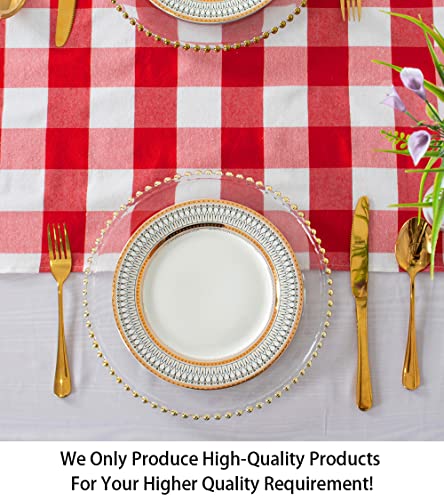 Buffalo Check Table Runner 13x72 Inch Red and White Cotton Farmhouse Decor