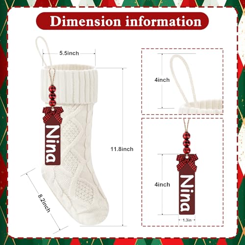 18-Inch Cable Knit Christmas Stockings - Classic Holiday Decor for Mantel