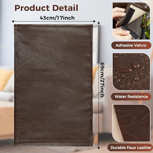 Faux Leather Recliner Headrest Protector Cover - 17x27in