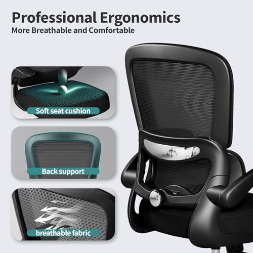 Ergonomic Mesh Office Chair with Adjustable Lumbar Support - Black