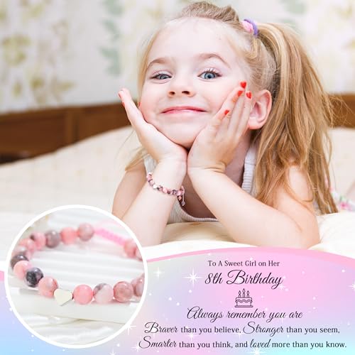 Launrada 8 Year Old Girl Birthday Gift Set - Trendy 8th Birthday Accessories & Toys (8 Year Old Style)