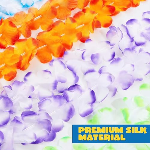 JOYIN 36-Count Hawaiian Leis Bulk - Tropical Silk Flower Party Favors