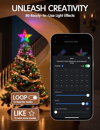Weiwangvv Star Christmas Tree Topper 9” RGB LED – Gold, App/Remote Control, USB