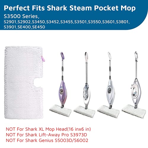 Flammi 4-Pack Steam Mop Replacement Pads for Shark Pocket Mops