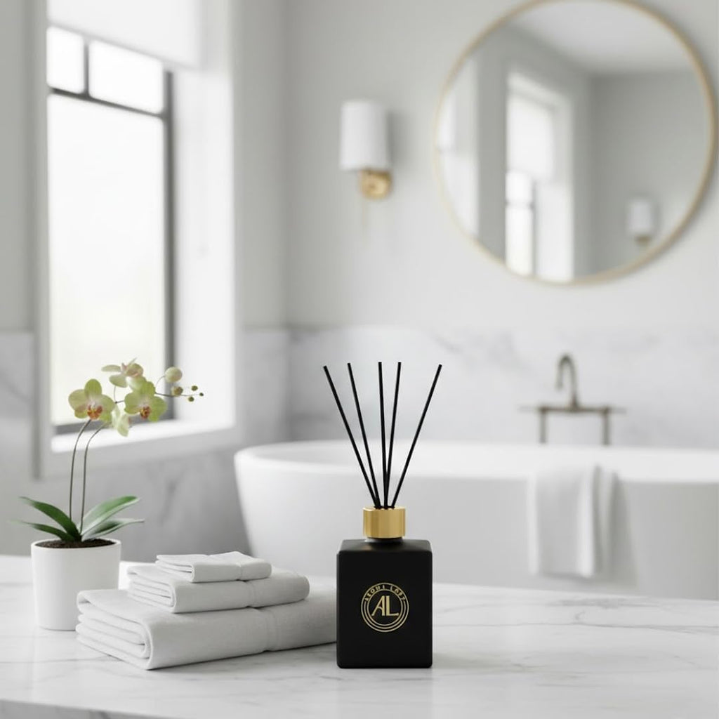 Smell Good Stuff Black Reed Diffuser - Premium Cashmere Vanilla Fragrance | Long-Lasting 5 oz Set for Home & Office