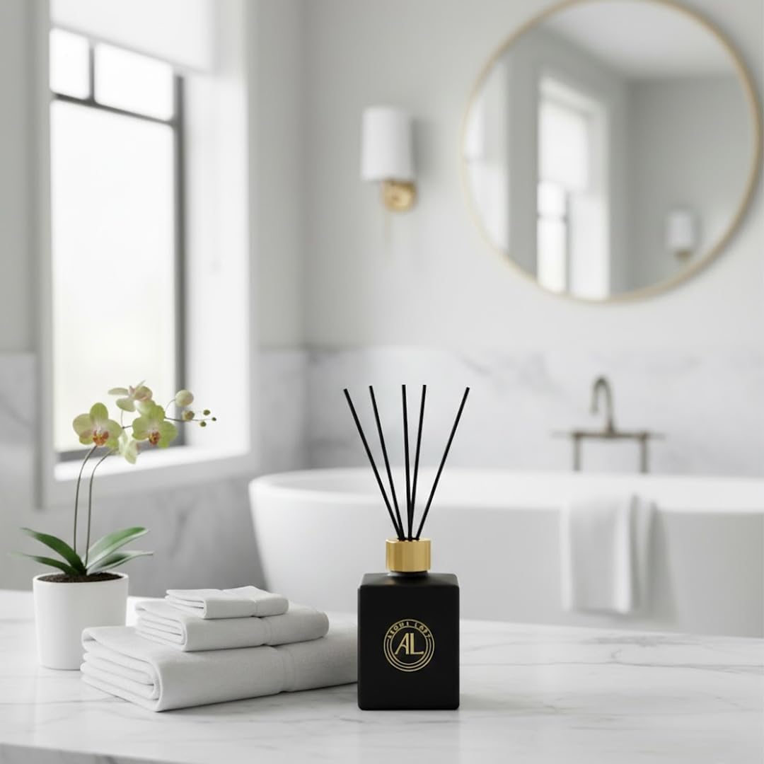 Smell Good Stuff Black Reed Diffuser - Premium Cashmere Vanilla Fragrance | Long-Lasting 5 oz Set for Home & Office