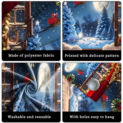 Leyiyi 7x8ft Christmas Garage Door Banner Decorations Santa Gifts Rustic Window