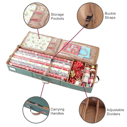 Gift Wrapping Paper Storage Container 600D Oxford Red 42x14